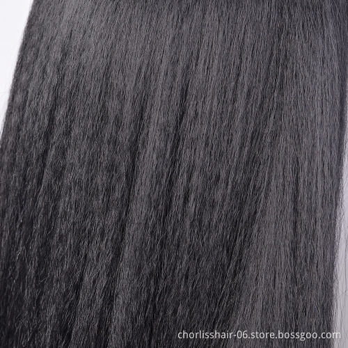 Wholesale long Black Deep Curl Turban Wigs Straight Wigs Heat Resistant Synthetic Wig With Headband Attached For Black Women